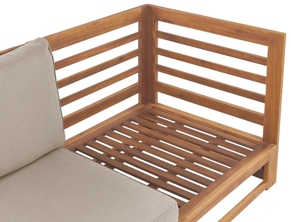 Sofá de jardim 3 lugares em madeira de acácia certificada clara TRANI Beliani