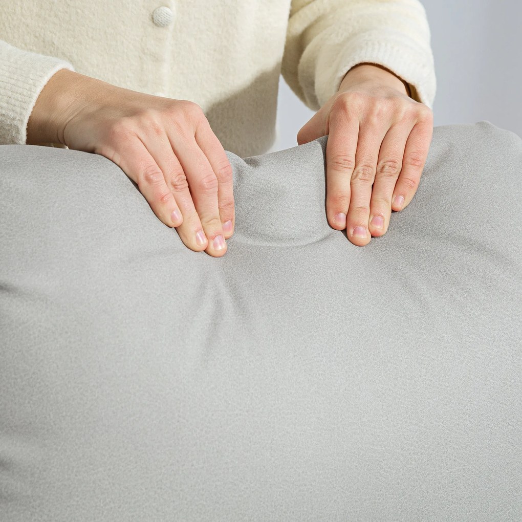 Poltrona de Massagem Poltrona Relax Elétrica com 4 Modos de Vibração Reclinação 145° Mesa 2 Bolsos Laterais 77x93x105 cm Cinza