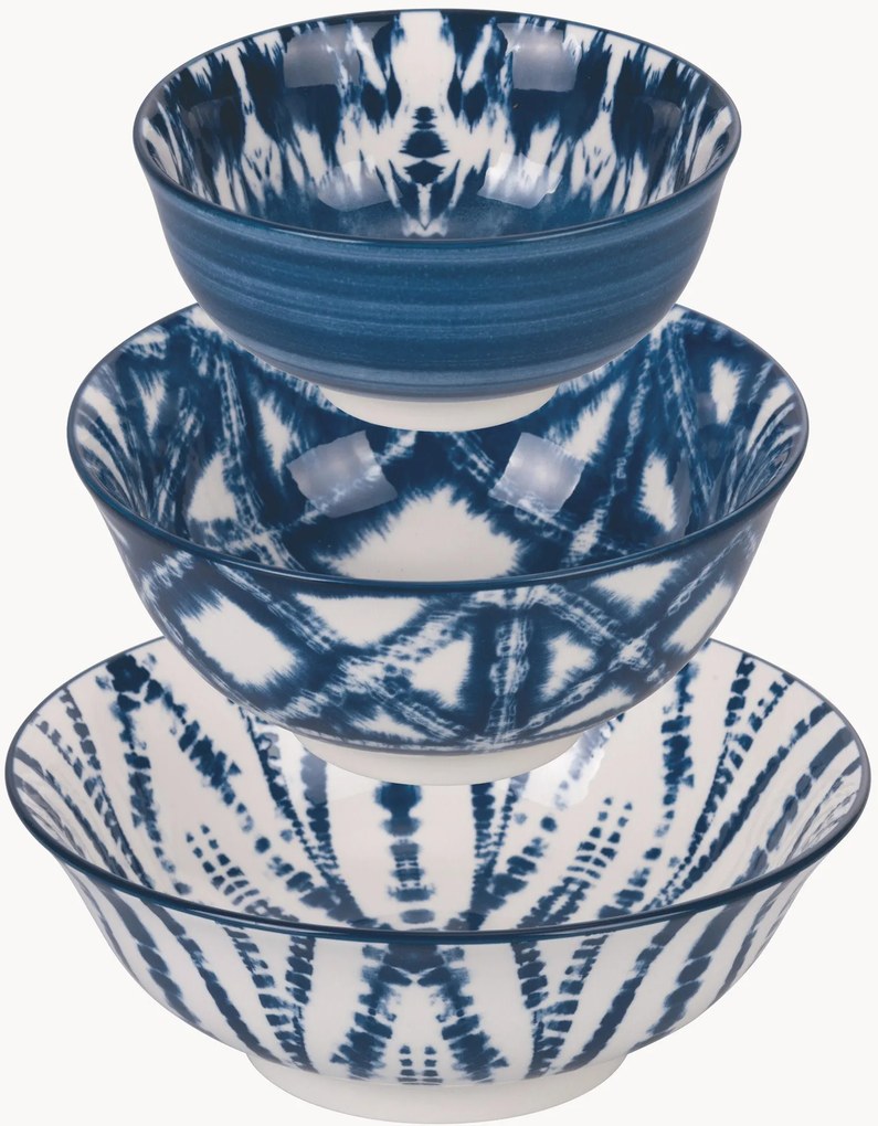 Taças de porcelana Blue, conjunto de 3
