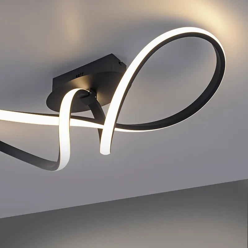 Candeeiro de teto preto 61 cm 3-step dimmer incl. LED - Viola Due Design
