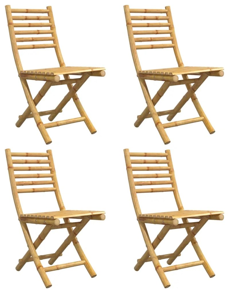 Cadeiras de jardim dobráveis 4 pcs 43x54x88 cm bambu