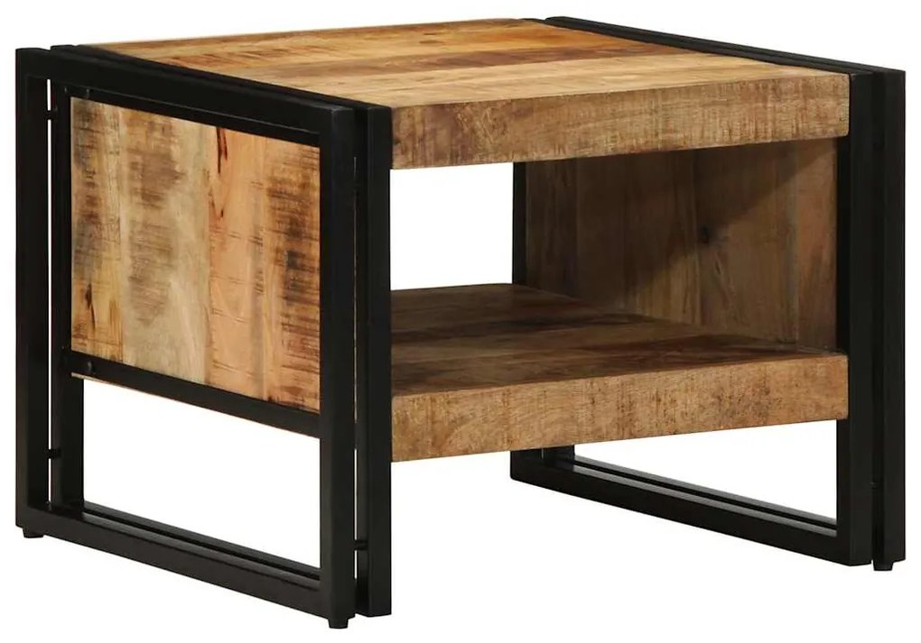 Mesa de centro 50x50x38 cm madeira de mangueira áspera maciça