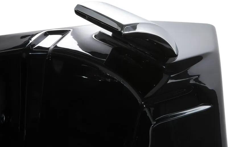 Banheira de hidromassagem de canto em acrílico preto com LED 214 x 155 cm MARTINICA Beliani