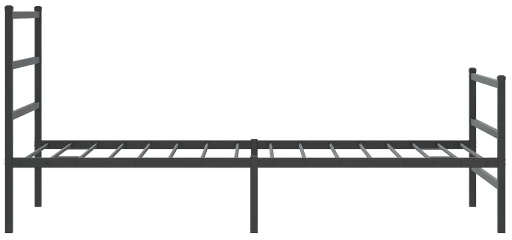 Estrutura de cama com cabeceira e pés 100x190 cm metal preto