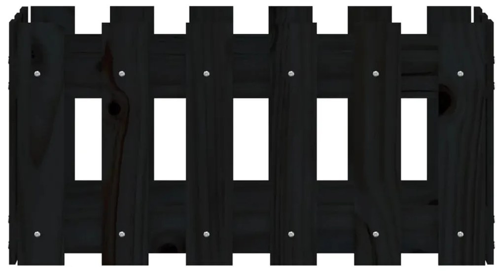 Vaso de jardim c/ design cerca 60x30x30 cm pinho maciço preto