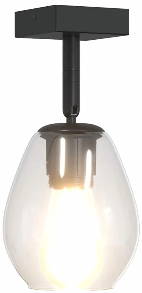 Luminárias de Teto vidaXL com Abajur de Vidro Ajustável Antracite E27