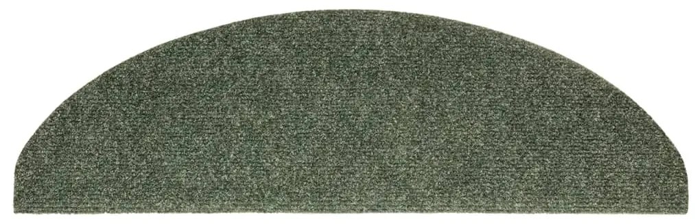 Tapetes de escada autoadesivos 10 pcs 65x21x4 cm agulhado verde