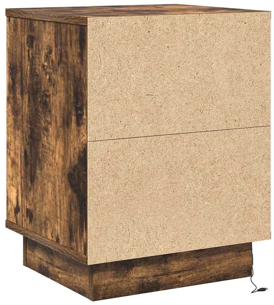 Camas de cabeceira com luzes de LED 2 pcs Carvalho Fumado 39x34,5x50 c