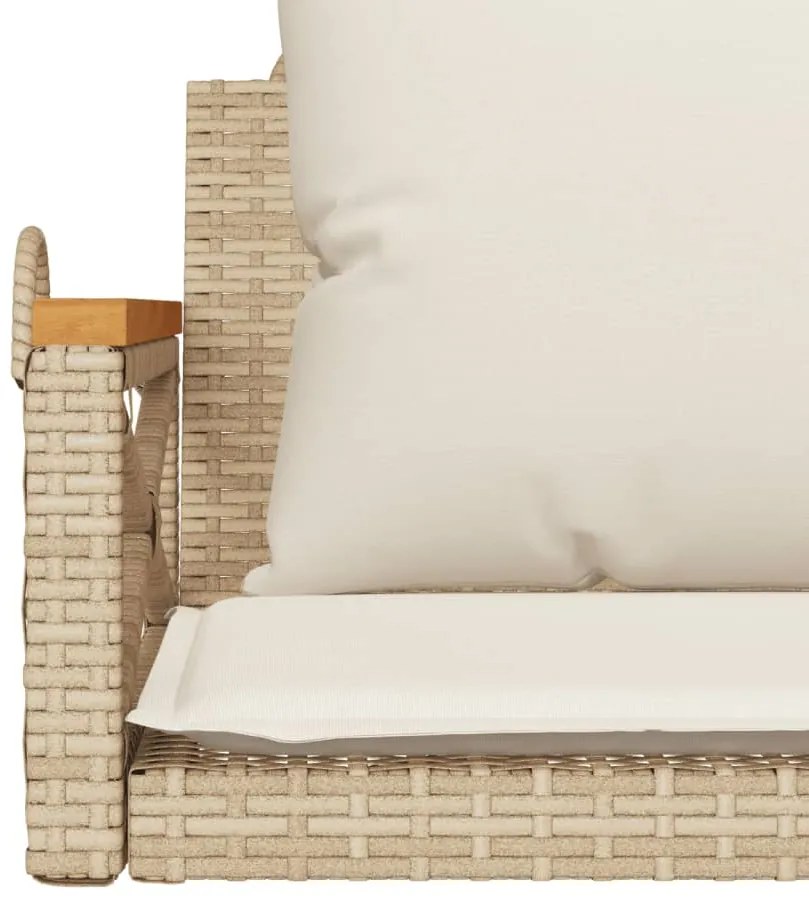 Banco baloiço com almofadões 63x62x40 cm vime PE bege