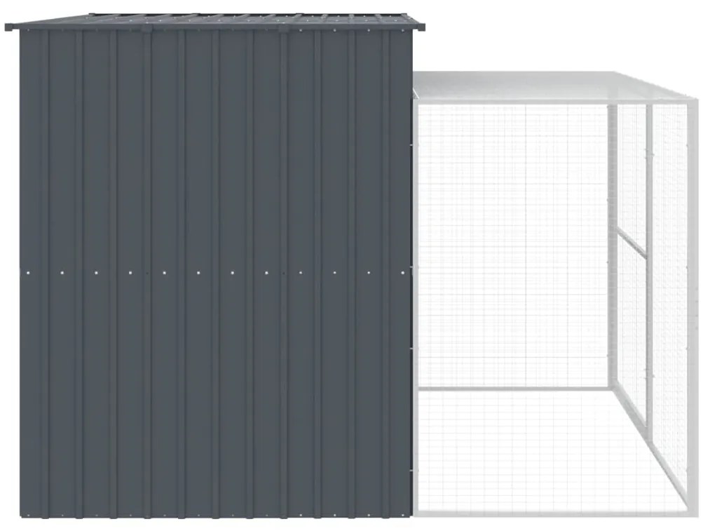 Casota p/ cães c/ parque 214x253x181 cm aço galvaniz. antracite