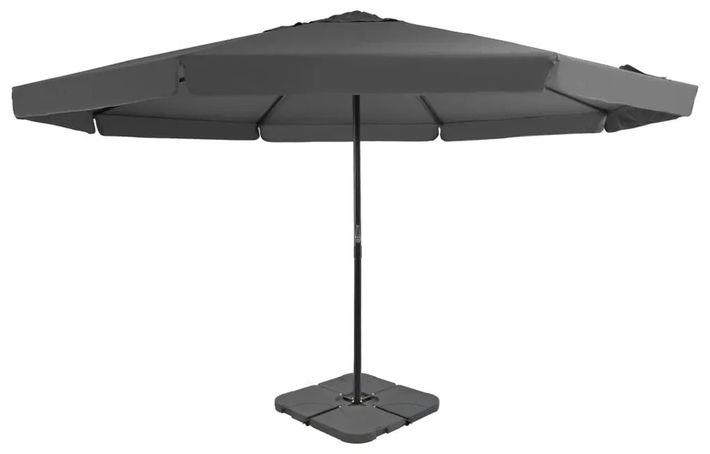 vidaXL Guarda-sol de jardim com base portátil antracite