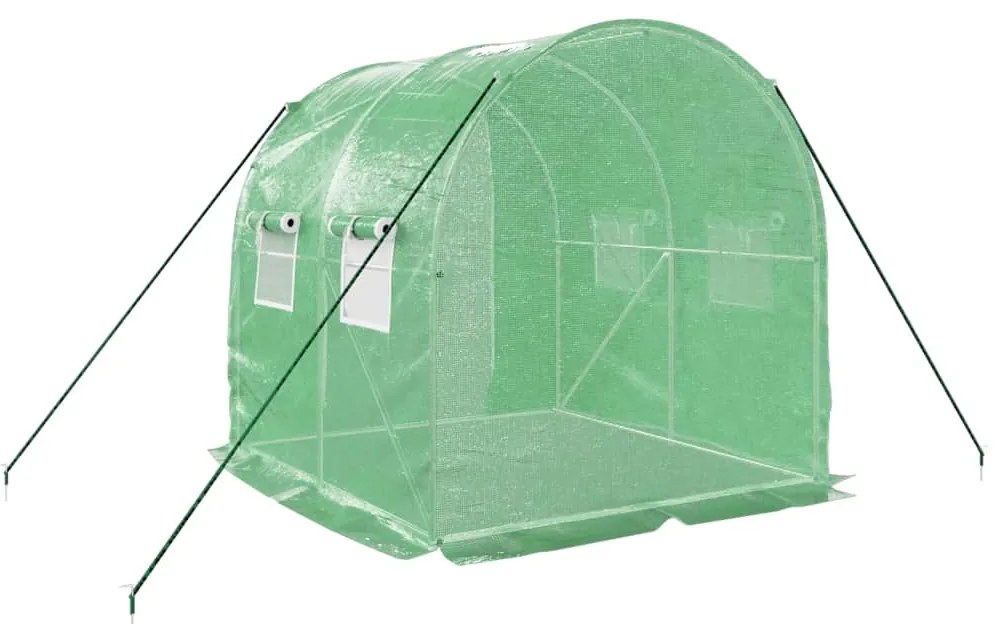 Estufa com estrutura de aço 4 m² 2x2x2 m verde