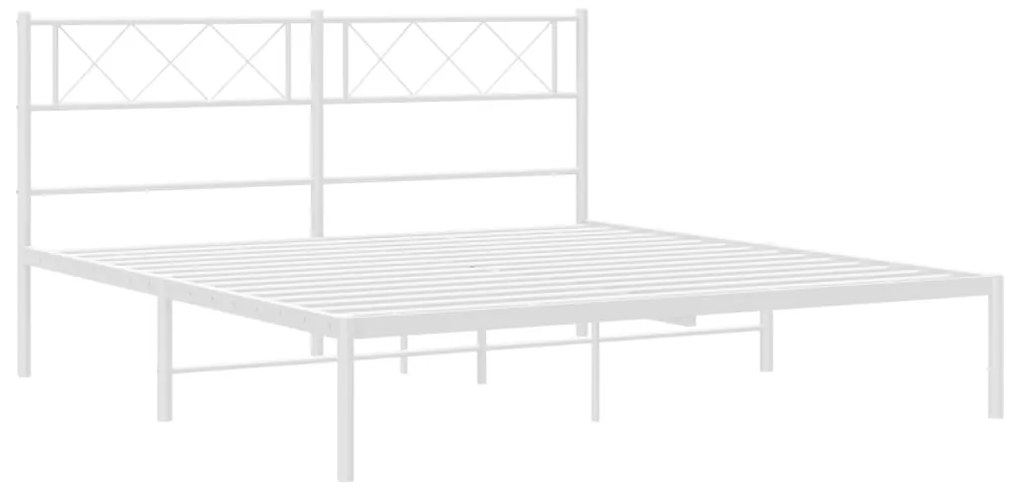 Estrutura de cama com cabeceira 140x200 cm metal branco