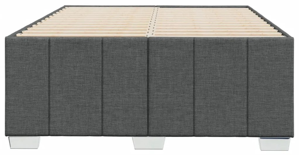 Estrutura de cama sem colchão cinza escuro 120x190 cm tecido