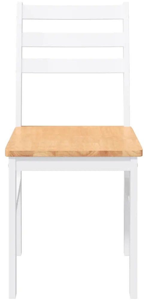 Cadeiras de jantar 2 pcs madeira de seringueira maciça branco