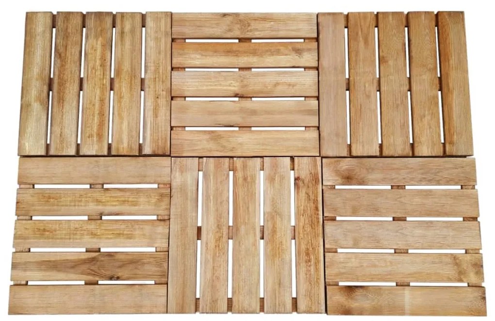 44947 vidaXL Ladrilhos de pavimento 6 pcs 50x50 cm madeira castanho