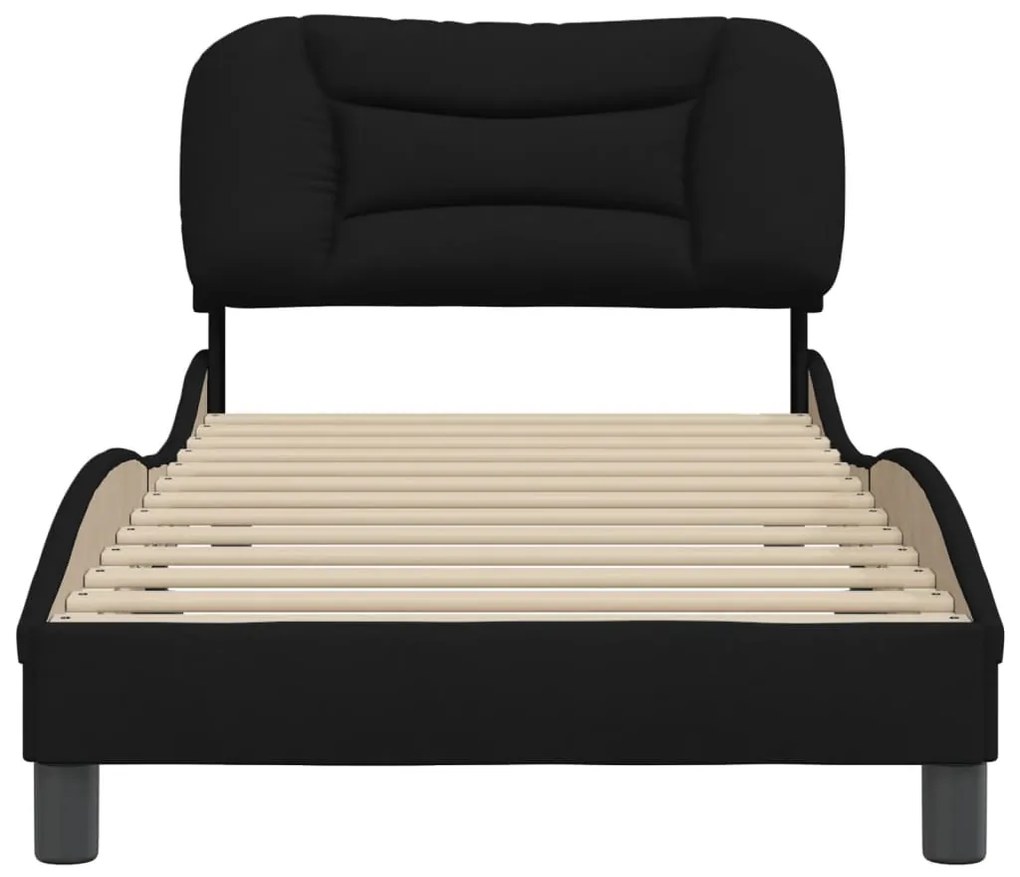 Estrutura de cama sem colchão 90x190 cm tecido preto