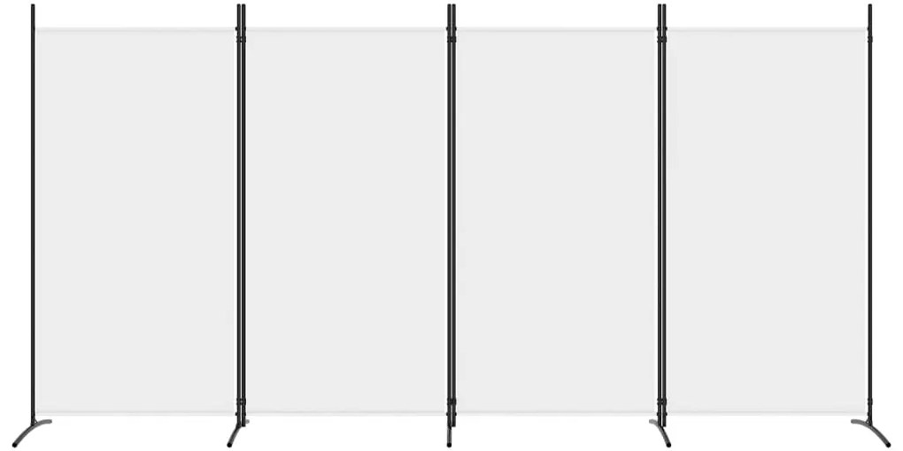 Biombo com 4 painéis 346x180 cm tecido branco