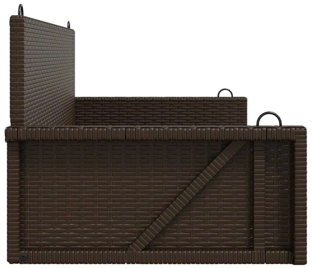 Banco castanho 119x56x48 cm vime PE bege