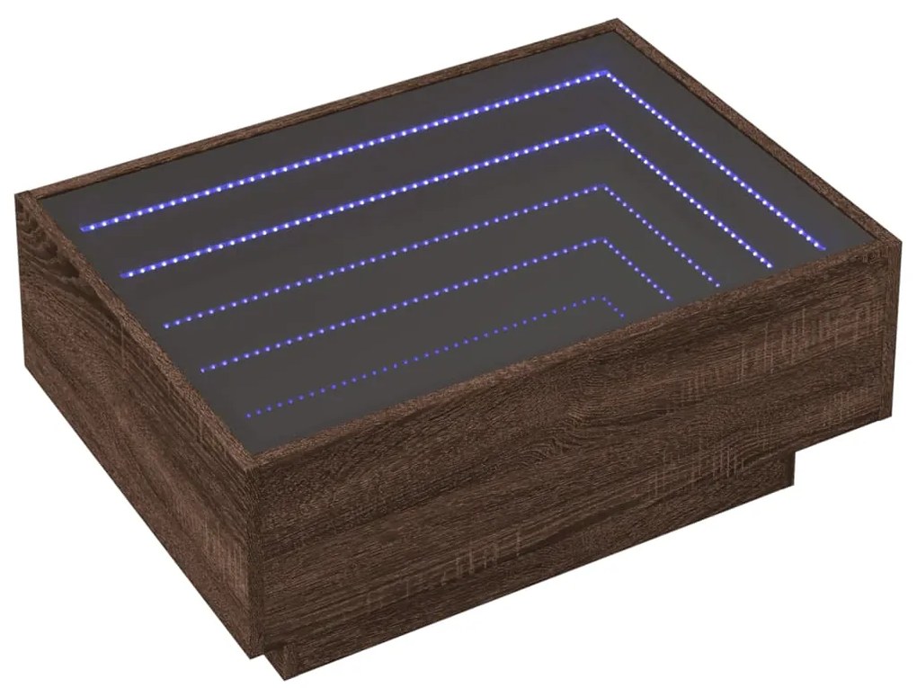 Mesa de centro c/ LEDs 70x50x30 cm derivados de madeira