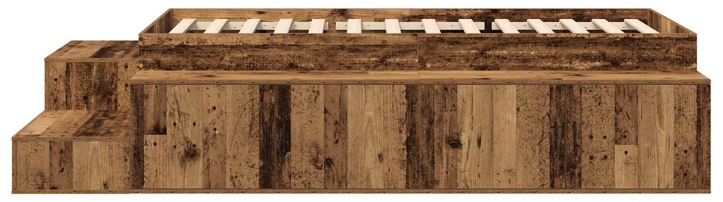 Cama com Armazenamento Madeira Velha 90x190 cm