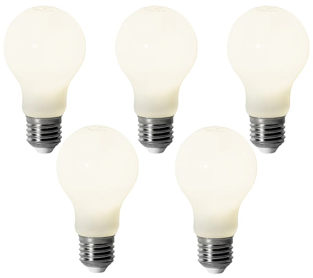 Conjunto de 5 E27 dimbare LED lamp A60 opaal 7W 806 lm 4000K