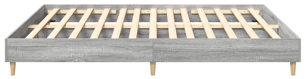 Estrutura de cama sem colchão 200x200 cm cinzento sonoma