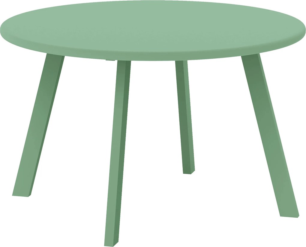 Mesa de centro redonda pequena, mesa auxiliar com patins antiderrapantes, estrutura em metal, Ø 70 x 42 cm, verde