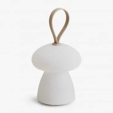 Lâmpada De Mesa Led Sem Fios Em Polietileno Atilia Branco Quebrado - Sklum