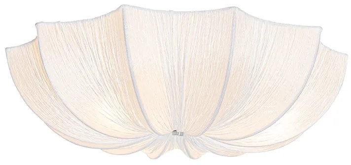 Candeeiro de teto design branco seda 52 cm 3-luzes - Plu Design