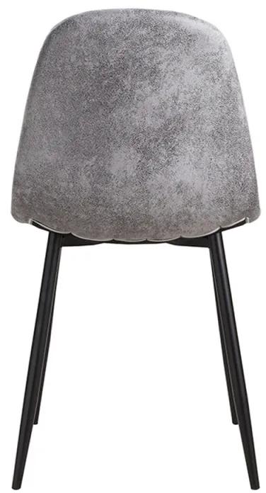 Cadeira Black Teok Couro Sintético Vintage - Cinza claro