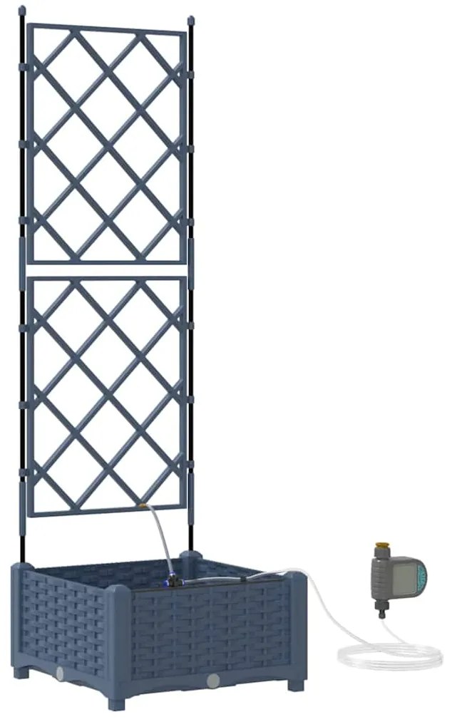 Vaso de Jardim Treliça Cinzeto 40 x 40 x 126cm Plástico
