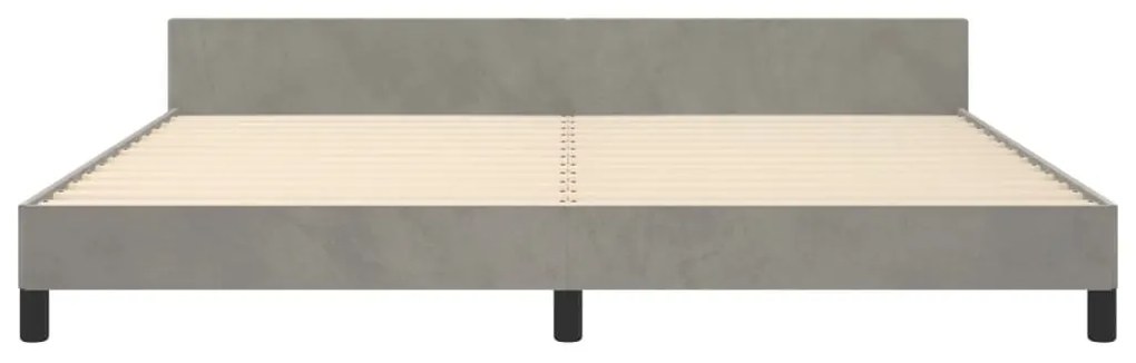 Estrutura de cama sem colchão 200x200 cm veludo cinzento-claro