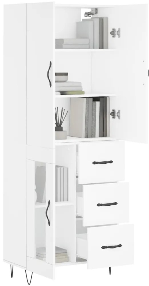 Armário alto 69,5x34x180 cm derivados de madeira branco