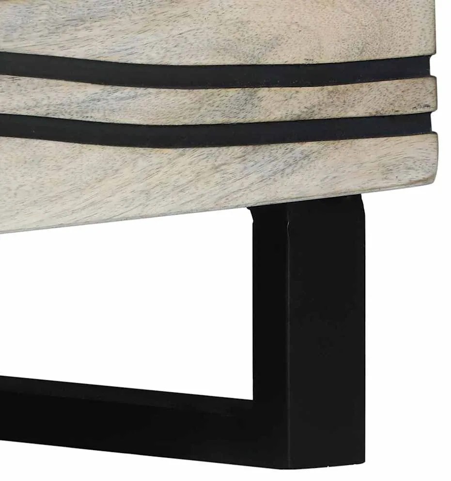 Mesa de centro com prateleira com armazenamento com porta Branco, Pret