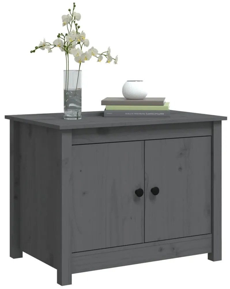 Mesa de centro 71x49x55 cm pinho maciço cinza