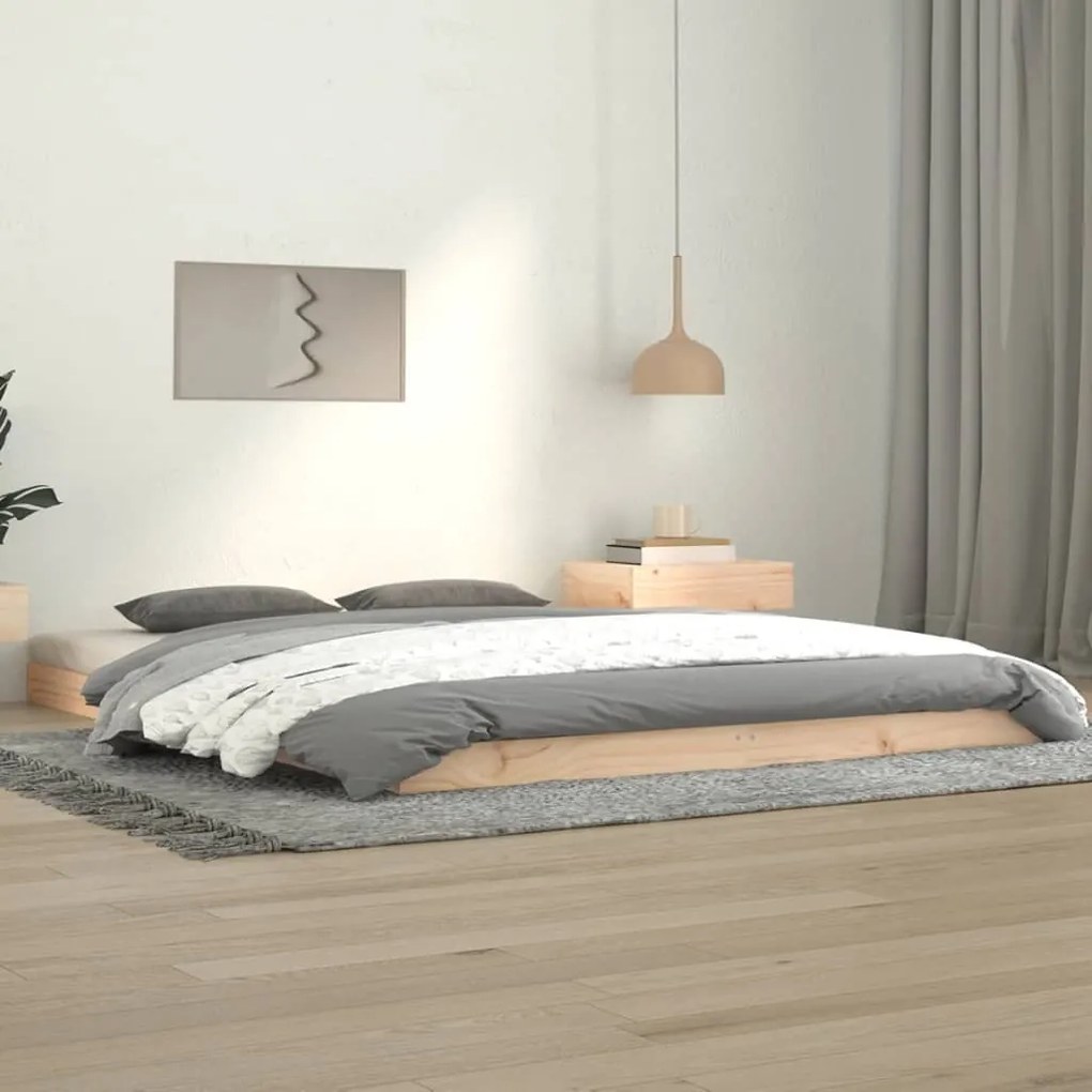 823464 vidaXL Estrutura de cama 140x190 cm madeira de pinho maciça