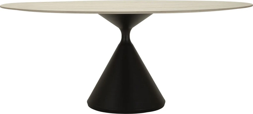 MESA DE JANTAR 180X90X73 CM  MDF e FERRO CREME E PRETO