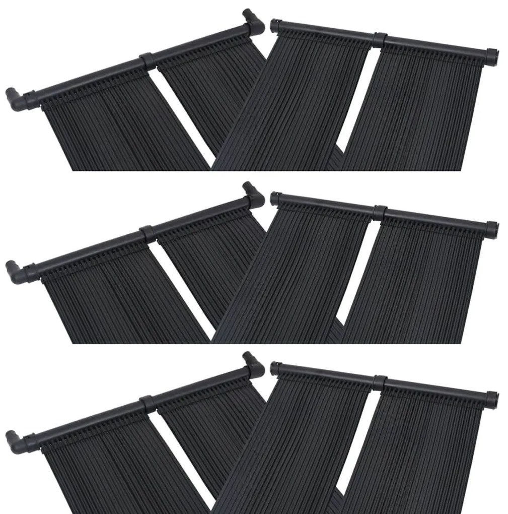 Painéis aquecedores solares de piscina 6 pcs 80x310 cm