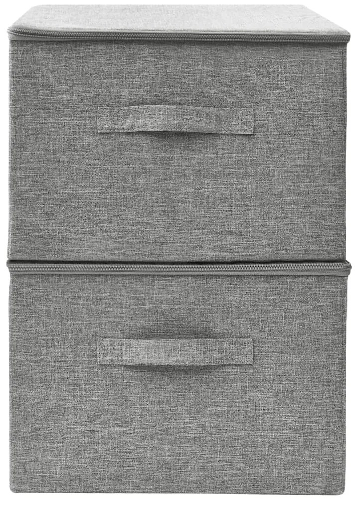 Caixas de arrumação 2 pcs 43x34x23 cm tecido cinzento