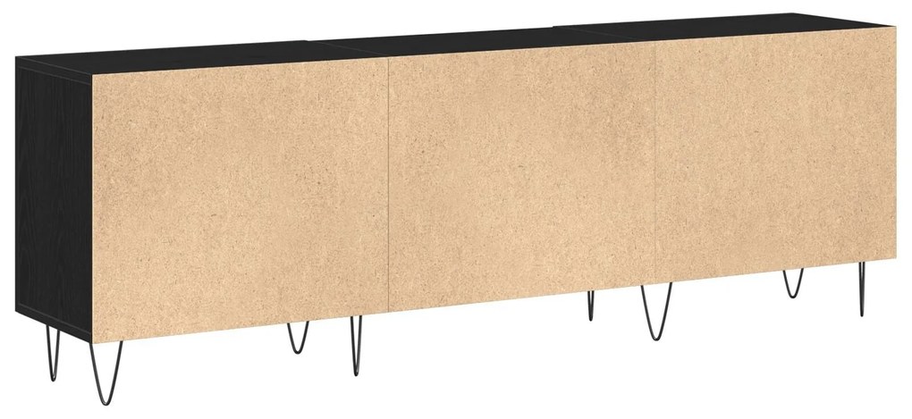 Armário para TV vidaXL Preto Carvalho 150x30x50 cm Madeira engenheirad