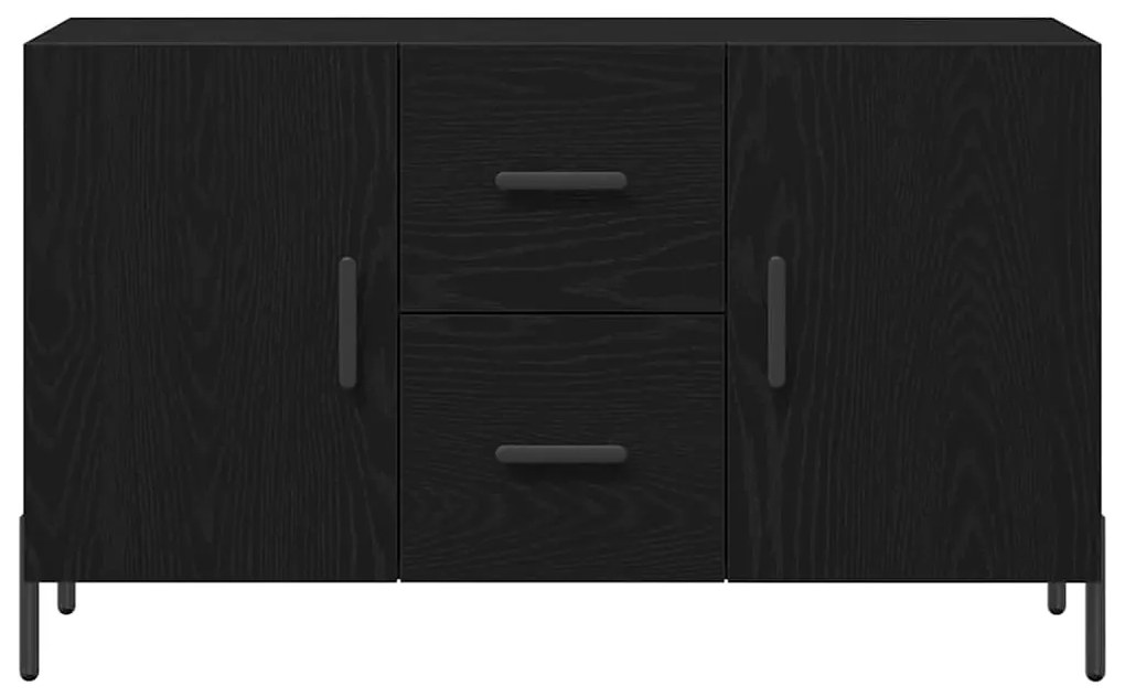 Aparador vidaXL Preto Carvalho 100x36x60 cm Madeira de engenharia