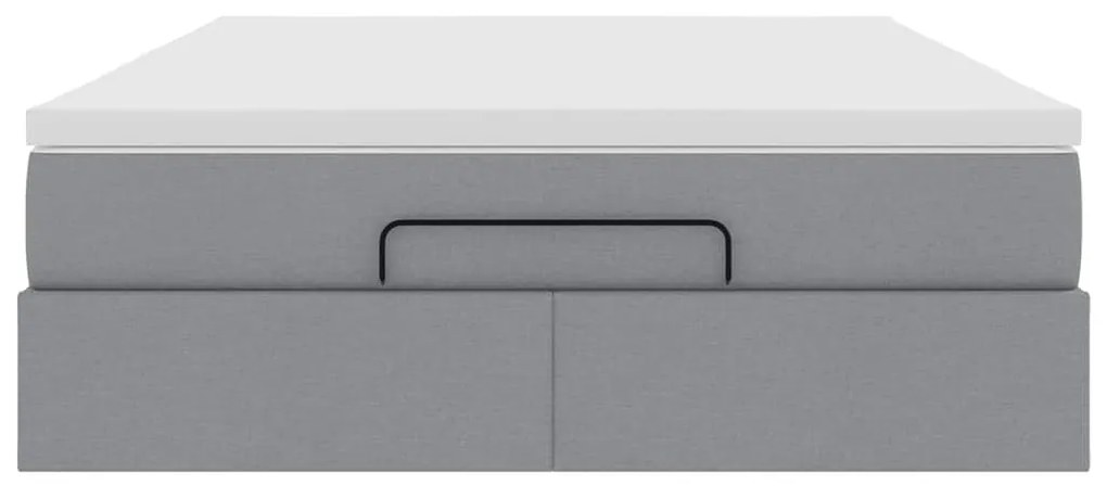 Estrutura de cama otomana com colchão 140x190 cm cinzento claro