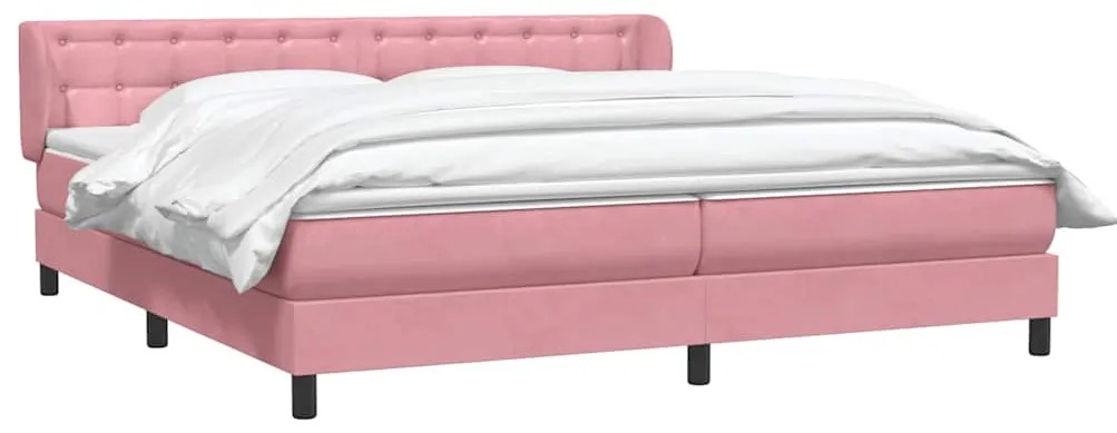 Cama com molas/colchões 180x220 cm veludo rosa