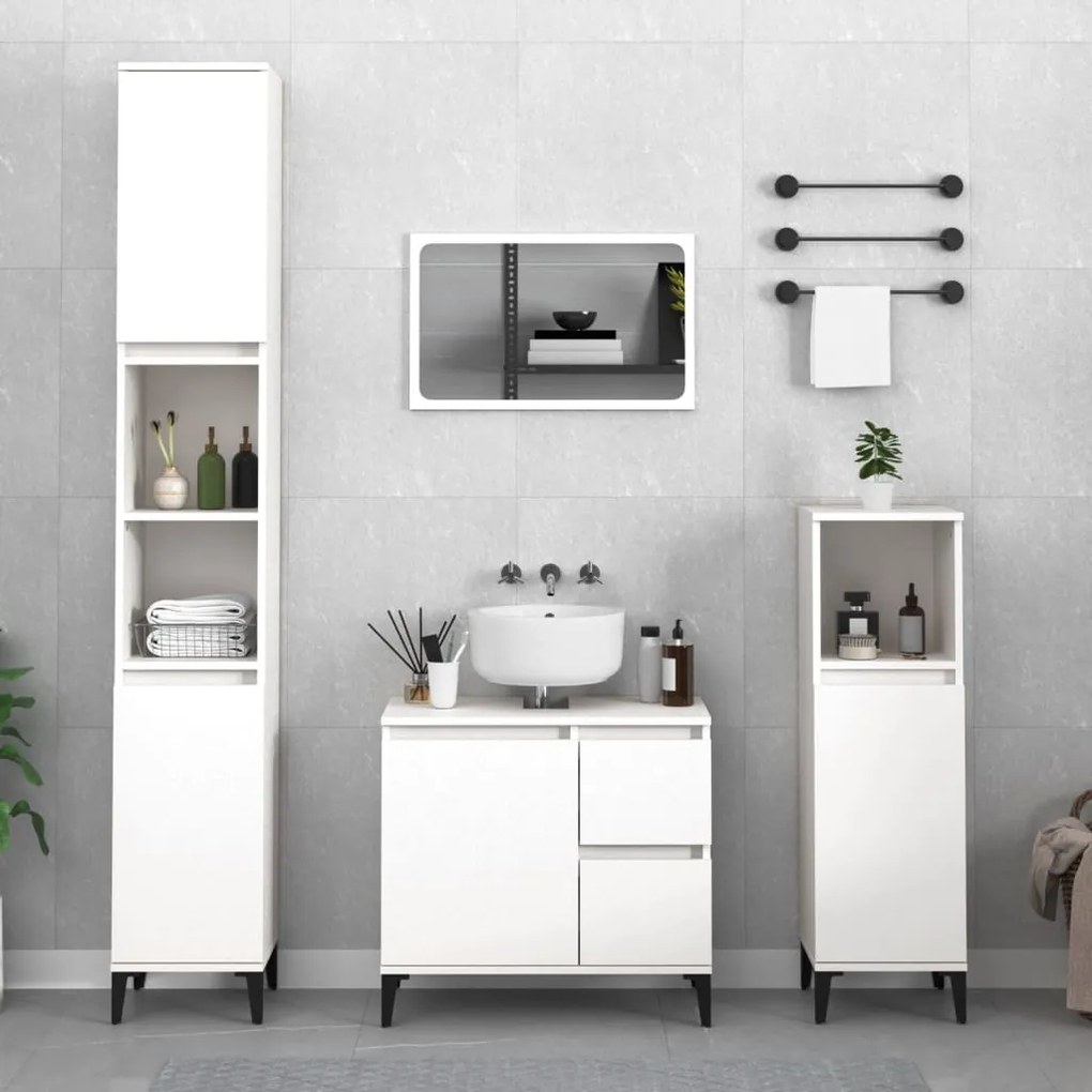 819828 vidaXL Armário de casa de banho 65x33x60cm derivados de madeira branco