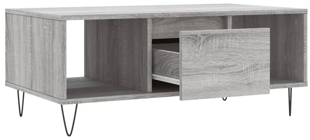 Mesa de centro 90x50x36,5 cm derivados madeira cinzento sonoma