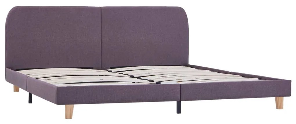 Estrutura de cama 180x200 cm tecido cinzento-acastanhado