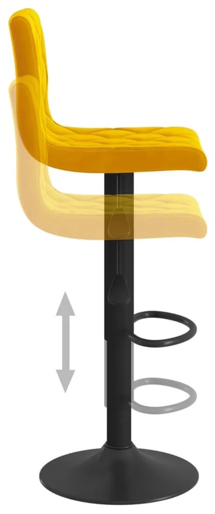 Bancos de bar 2 pcs veludo amarelo mostarda