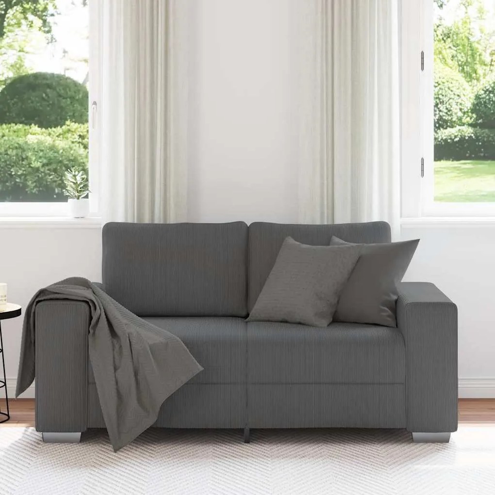 Sofá-luvas 120 cm tecido corduroy cinzento-escuro