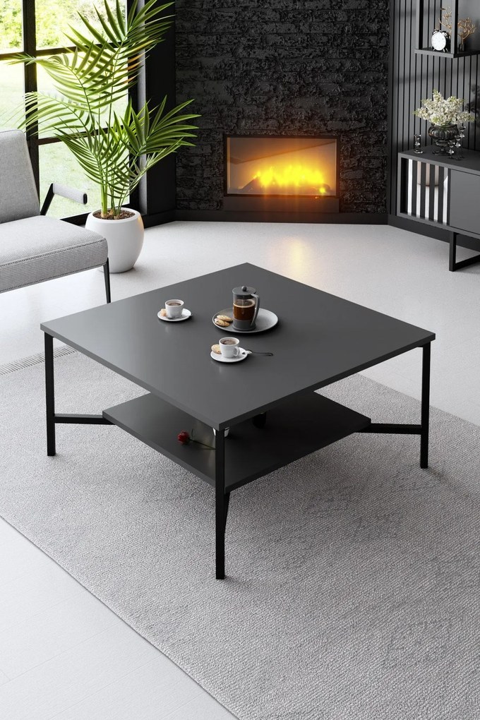 Conjunto de Mobiliário de Sala – Black Line Set – Antracite e Preto